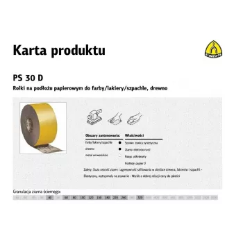 Šlifavimo popieriaus ritinys su aliuminio oksidu P40 115mm x 50m PS 30 D