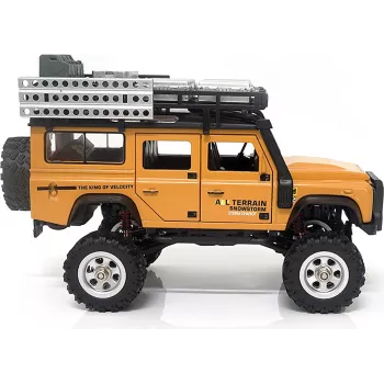 AMEWI D90X28 Metal Scale Crawler 4WD RC automobilis 1:28 geltonas