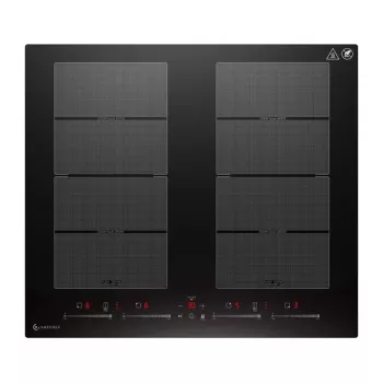 AMZCHEF CE-FS-I74S-FFDD10 4 zonų indukcinė kaitlentė su jutikliniais valdikliais, 7200W, juoda
