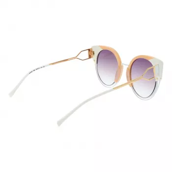 ANA HICKMANN Moteriški katės akies akiniai nuo saulės AH3180-52P02 - Havana acetatinis rėmelis su rudais gradientiniais lęšiais - 53/22/145 mm