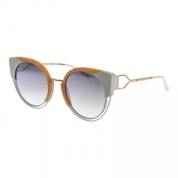 ANA HICKMANN Moteriški katės akies akiniai nuo saulės AH3180-52P02 - Havana acetatinis rėmelis su rudais gradientiniais lęšiais - 53/22/145 mm