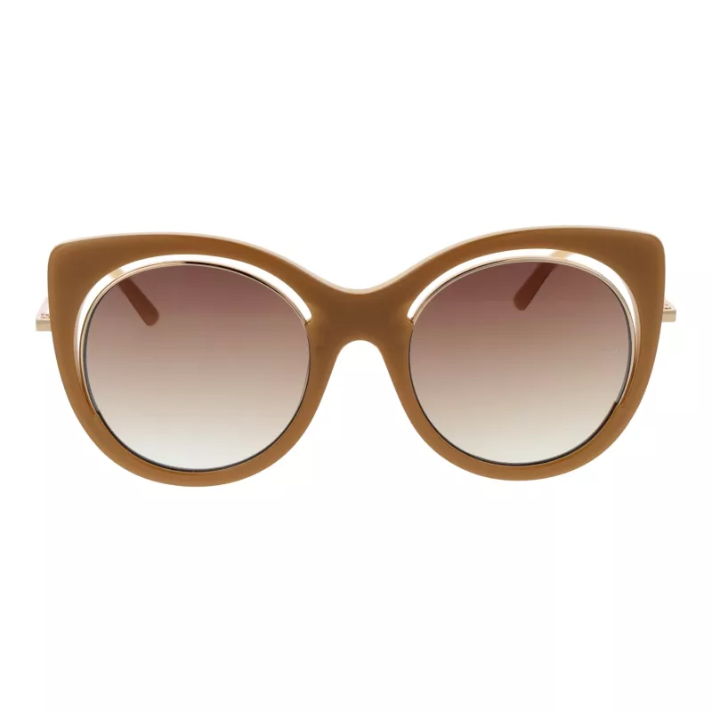 ANA HICKMANN Moteriški Akiniai Nuo Saulės AH9265-54H02 Havana Acetato Kvadratinis Rėmas Rudi Gradientiniai Lęšiai 54mm