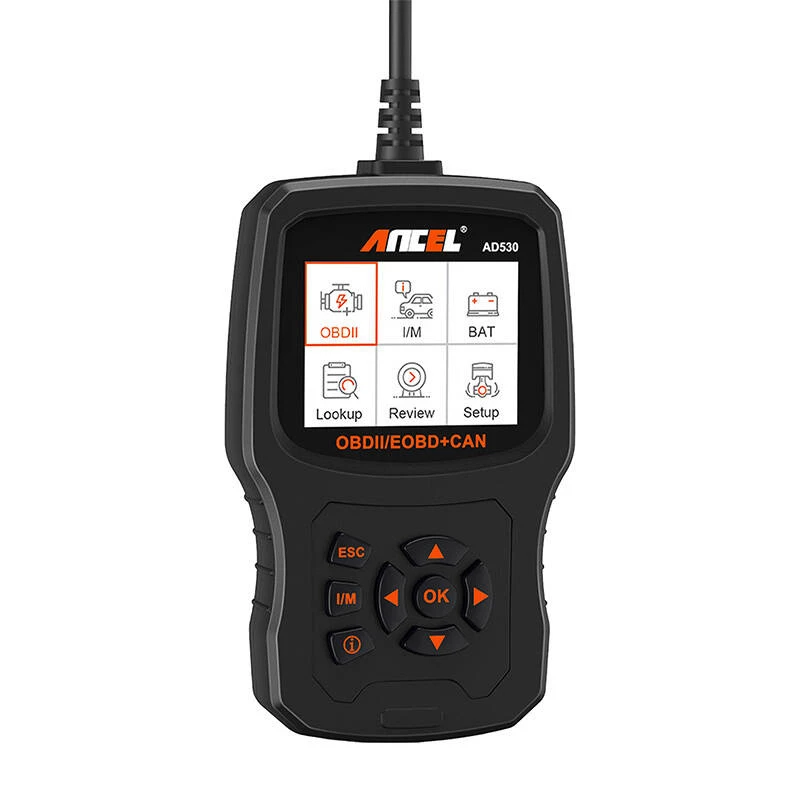 ANCEL AD530 OBD2 diagnostinis skaitytuvas su 2,8 inch TFT spalvotu ekranu, nemokami atnaujinimai visam laikui