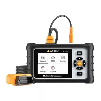 ANCEL MT310 Motociklo diagnostikos skaitytuvas su 2.8 inch TFT spalvotu ekranu, OBD-II 16-pin, nemokami atnaujinimai visam gyvenimui, palaiko 14+ markių