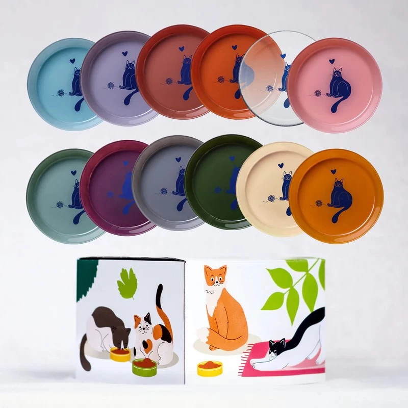 ANIMAL ISLAND Chicken with Quail Wet Cat Food 12x85g + Ceramic Plate