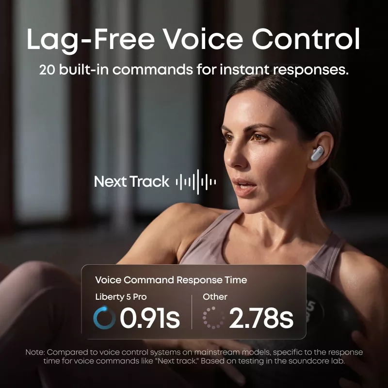 Anker Soundcore Liberty 5 Pro belaidės ausinės su adaptyviu ANC ir LDAC, Perlų baltumo