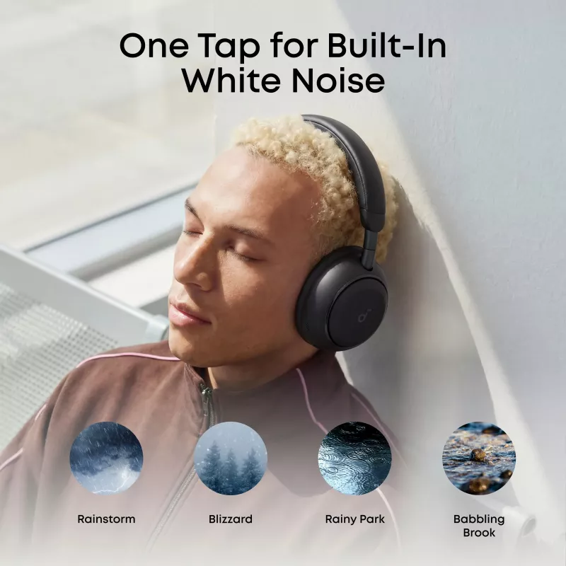 Anker Soundcore Space 2 belaidės ausinės per ausį su aktyviu triukšmo slopinimu, juodos spalvos