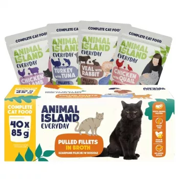 ANL Animal Island Everyday mišrių skonių šlapias kačių maistas 40 x 85 g pakeliai