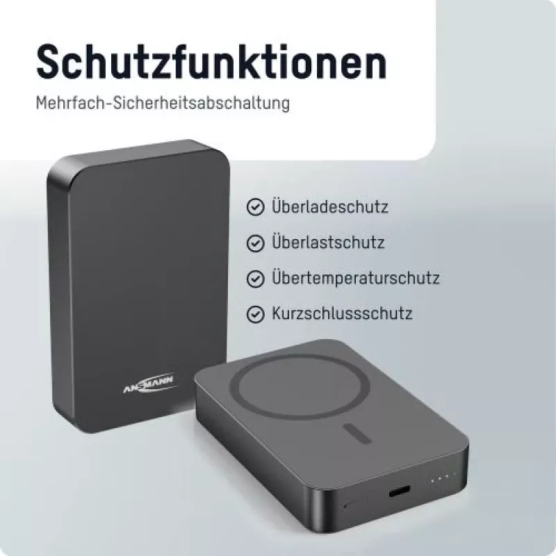 ANSMANN 1700-0199 10000 mAh belaidis power bankas, antracito spalvos