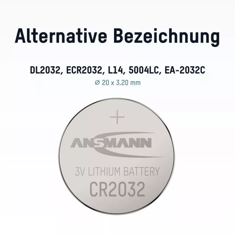 Ansmann CR2032 ličio moneta elemento baterija 3V 230mAh (1 vnt. pakuotė)