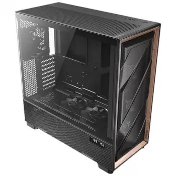 Antec Flux Pro Noctua Edition Full Tower Case, Black/Wood, su Noctua NA-FH1 ventiliatorių šerdimi