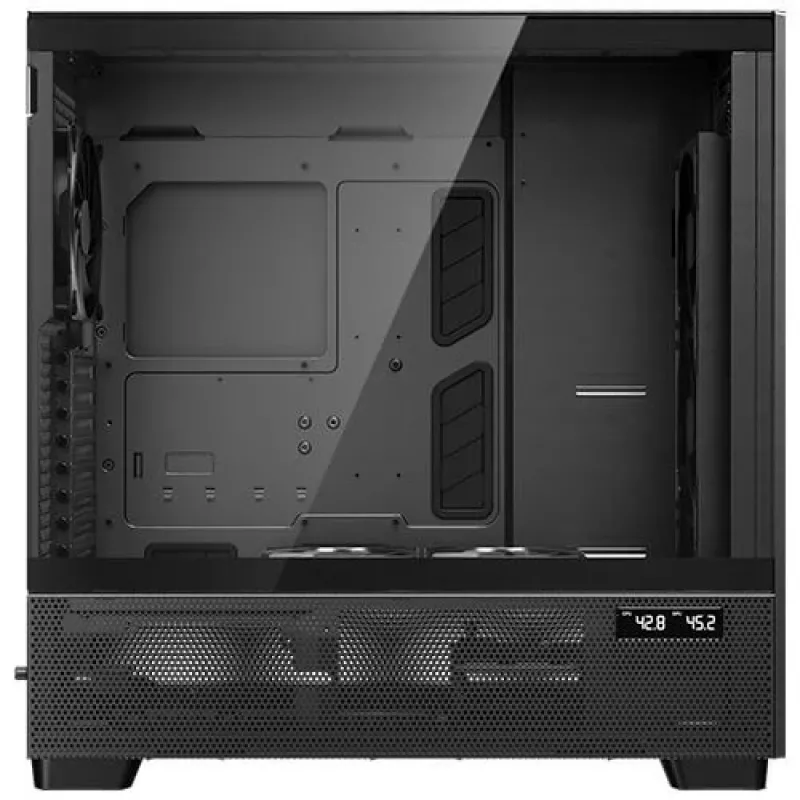 Antec Flux Pro Noctua Edition Full Tower Case, Black/Wood, su Noctua NA-FH1 ventiliatorių šerdimi