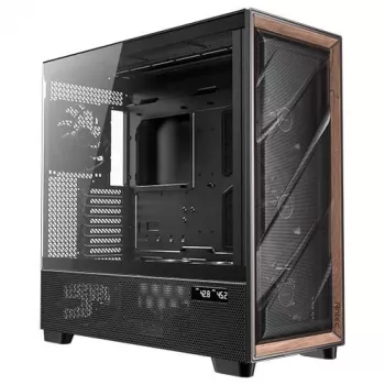 Antec Flux Pro Noctua Edition Full Tower Case, Black/Wood, su Noctua NA-FH1 ventiliatorių šerdimi