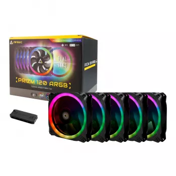 Antec Prizm 120 ARGB 5 vnt. korpuso ventiliatorių rinkinys su valdikliu - juoda