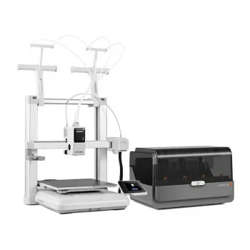 Anycubic Kobra X Combo 3D spausdintuvas – 300x300x300 mm FDM su LeviQ automatiniu niveliavimu, Direct Drive, 180 mm/s, karborundo stiklu, 4,3 col. jutikliniu ekranu