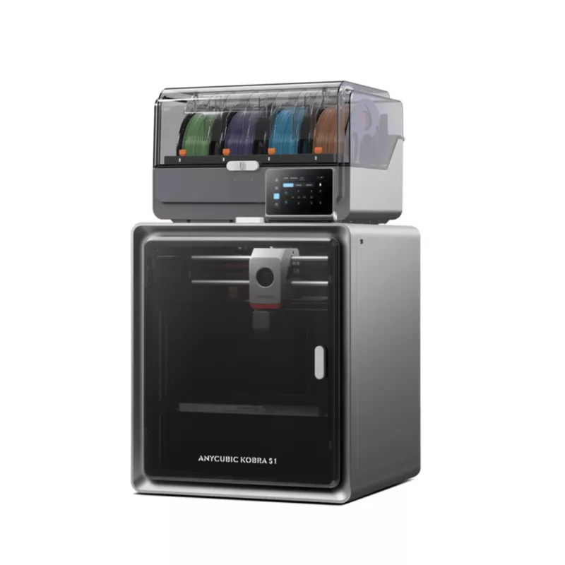 ANYCUBIC S1 Combo V2 FDM 3D spausdintuvas su 250 x 220 x 220 mm darbo sritimi, 500 mm/s greičiu, automatiniu niveliavimu, PEI plokšte, Klipper programine įranga, Wi-Fi, 4.3 inch jutikliniu ekranu, 400W galia