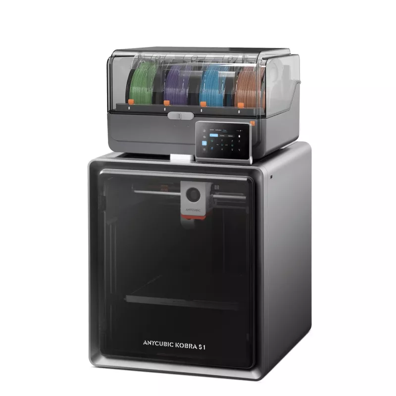 ANYCUBIC S1 Combo V2 FDM 3D spausdintuvas su 250 x 220 x 220 mm darbo sritimi, 500 mm/s greičiu, automatiniu niveliavimu, PEI plokšte, Klipper programine įranga, Wi-Fi, 4.3 inch jutikliniu ekranu, 400W galia