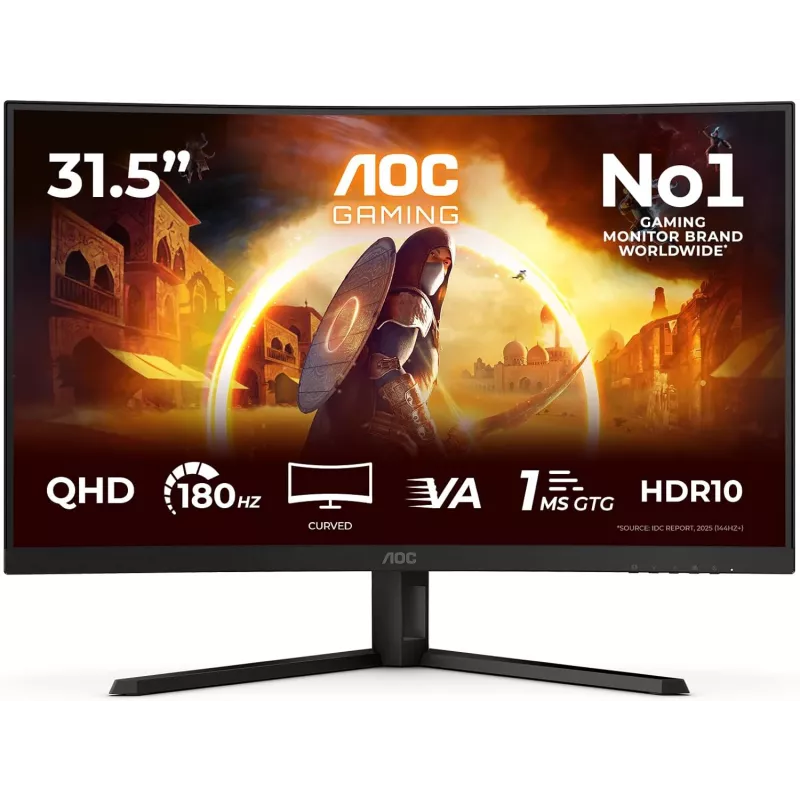 AOC CQ32G4 31,5 inch Išlenktas QHD žaidimų monitorius, 165Hz, 1ms, VA, FreeSync Premium, HDR10