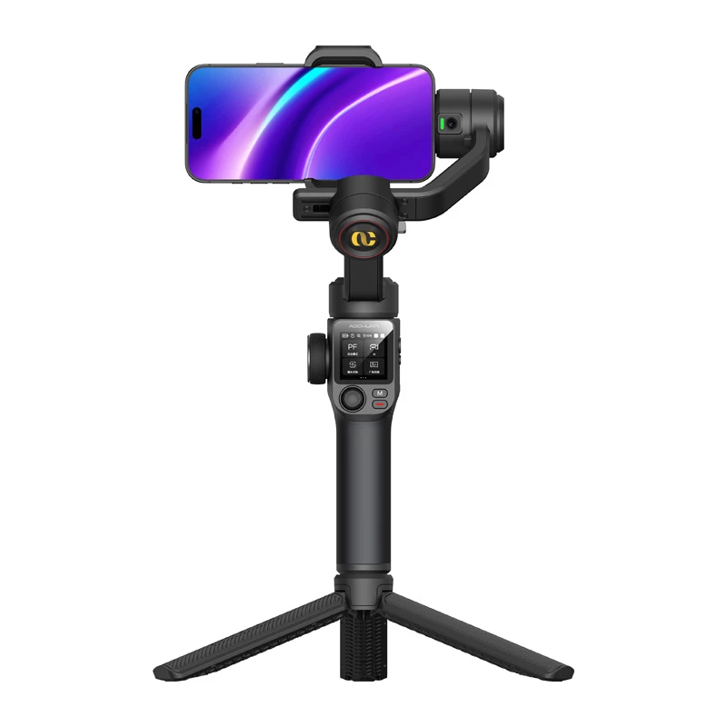 AOCHUAN S3 Smartphone Gimbal su AI sekimu, LED jutikliniu ekranu, šviesa ir powerbank funkcija