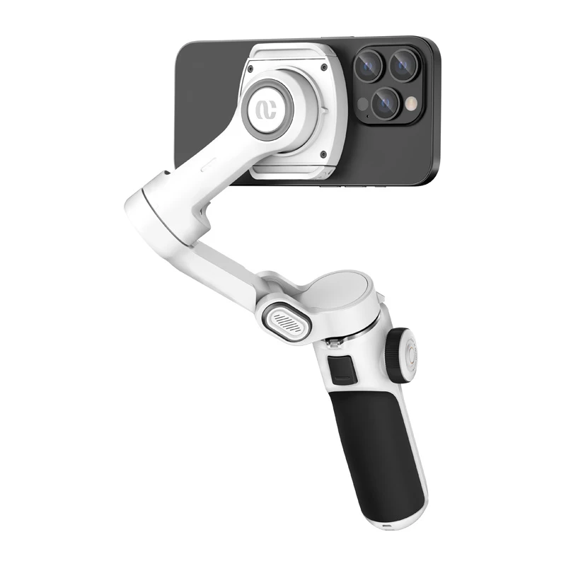 AOCHUAN Smart P2 3 ašių gimbalinis stabilizatorius su AI jutikliu, Magsafe, LED, Baltas