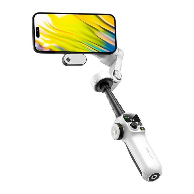 AOCHUAN Smart P2 3 ašių gimbalinis stabilizatorius su AI jutikliu, Magsafe, LED, Baltas