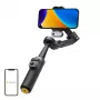 AOCHUAN Smart X3 AI sekimo gimbal stabilizatorius su LED šviesa ir selfie lazda išmaniesiems telefonams, juoda