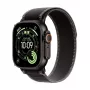 Apple Watch Ultra 3 GPS + Cellular 49mm juodo titano korpusas su Black/Charcoal Trail Loop – didelis (Modelis A3281, MF1H4QR/A)