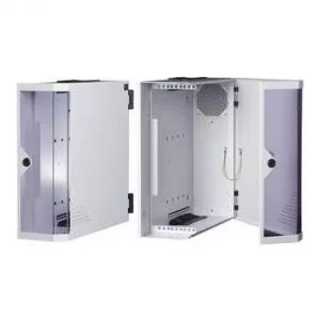 apraNET 1U 19 colių fiksuota stelažo lentyna, šviesiai pilka (RAL 7035), 250 mm gylio, 25 kg apkrova