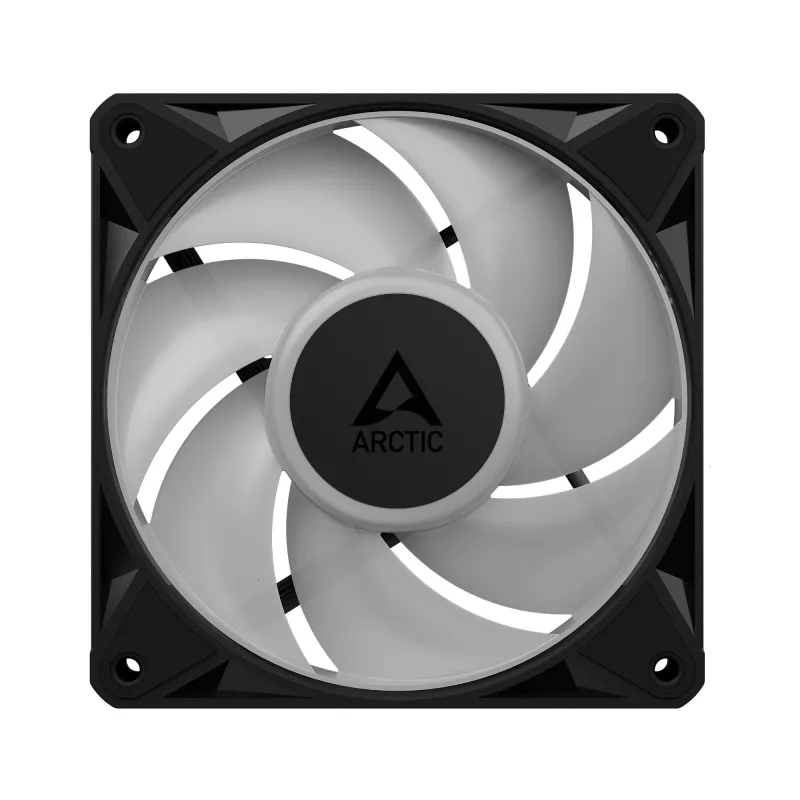Arctic BioniX P12 A-RGB 120mm PWM ventiliatorius korpusui (3 vnt.) – adresuojamas RGB, 450-3000 RPM, 129 m³/h, juodas