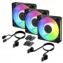 Arctic BioniX P12 A-RGB 120mm PWM ventiliatorius korpusui (3 vnt.) – adresuojamas RGB, 450-3000 RPM, 129 m³/h, juodas
