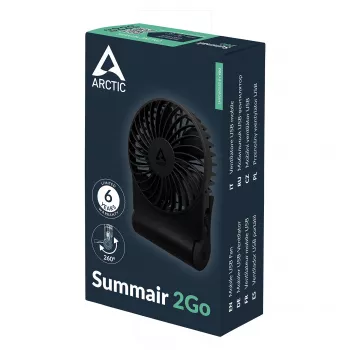 Arctic Summair 2Go įkraunamas stalinis ventiliatorius – 10 cm (juodas)
