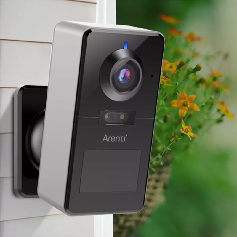 Arenti POWER1Q 2K belaidė apsaugos kamera su baterija, AI žmogaus aptikimu, spalvotu naktiniu matymu, IP65, juoda