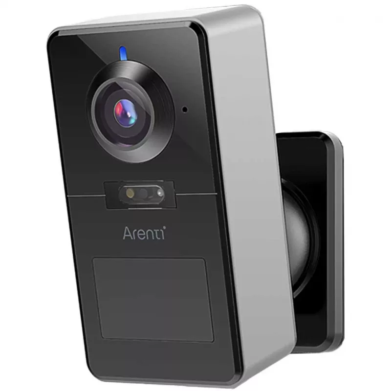 Arenti POWER1Q 2K belaidė apsaugos kamera su baterija, AI žmogaus aptikimu, spalvotu naktiniu matymu, IP65, juoda