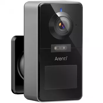 Arenti POWER1Q 2K belaidė apsaugos kamera su baterija, AI žmogaus aptikimu, spalvotu naktiniu matymu, IP65, juoda
