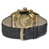 Armani AR0386 vyriškas klasikinis kvarcinis analoginis laikrodis 40 mm, auksinio ciferblato, juodo odinio dirželio