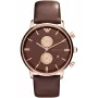 Armani AR0387 vyrų kvarcinis chronografas, 42 mm, rudas ciferblatas, odinė apyrankė