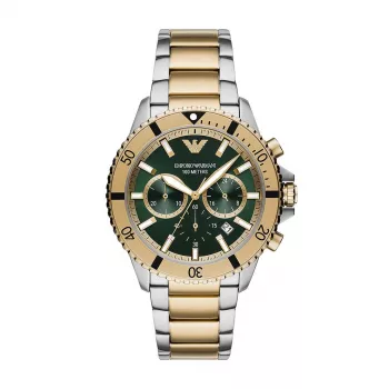 Armani AR11586 Vyriškas kvarcinis chronografo laikrodis, 43 mm, mėlynas ciferblatas, nerūdijantis plienas