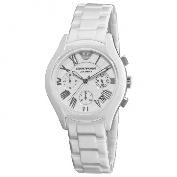 ARMANI AR1403 Vyriškas keraminis chronografo laikrodis 42mm Juodas