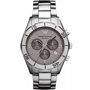 ARMANI AR1462 Vyriškas Keraminis Laikrodis 43mm Juodas Ciferblatas Chronografas