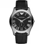 ARMANI AR1703 Vyriškas Kvarcinis Chronografo Laikrodis 43mm Juodas Ciferblatas Odinis Dirželis