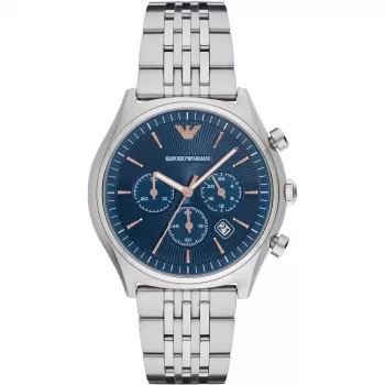 ARMANI AR1974 Vyriškas Chronografo Kvarcinis Laikrodis 43mm Juodas Ciferblatas Odinis Dirželis