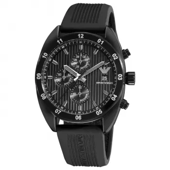 ARMANI AR5928 Vyriškas Kvarcinis Chronografo Laikrodis 43mm Juodas Nerūdijantis Plienas