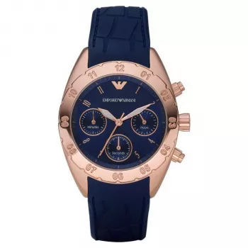 ARMANI AR5939 Moterų Rožinio Aukso Spalvos Nerūdijančio Plieno Chronografinis Laikrodis 35mm