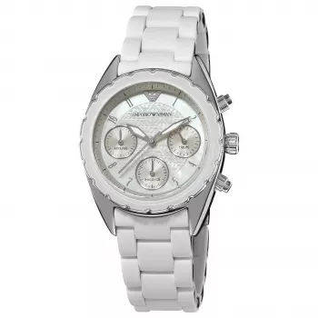 ARMANI AR5941 Moteriškas laikrodis rožinio aukso spalvos nerūdijančio plieno chronografas 35 mm