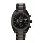 ARMANI AR5953 Vyriškas Chronografo Laikrodis 43mm Juodas Ciferblatas Nerūdijantis Plienas su Silikoniniu Apvyniojamu Dirželiu