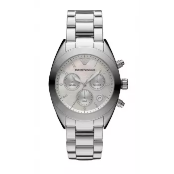 ARMANI AR5960 Moteriškas laikrodis su chronografu, rožinio aukso spalvos nerūdijančiu plienu, 38 mm