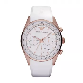 ARMANI AR5979 Unisex Quartz Chronograph Watch 43mm Stainless Steel Black Dial