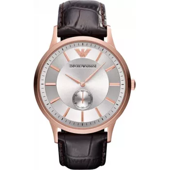 Armani AR9101L Vyriškas Kvarcinis Analoginis Laikrodis 33mm Juodas Ciferblatas Odinis Dirželis