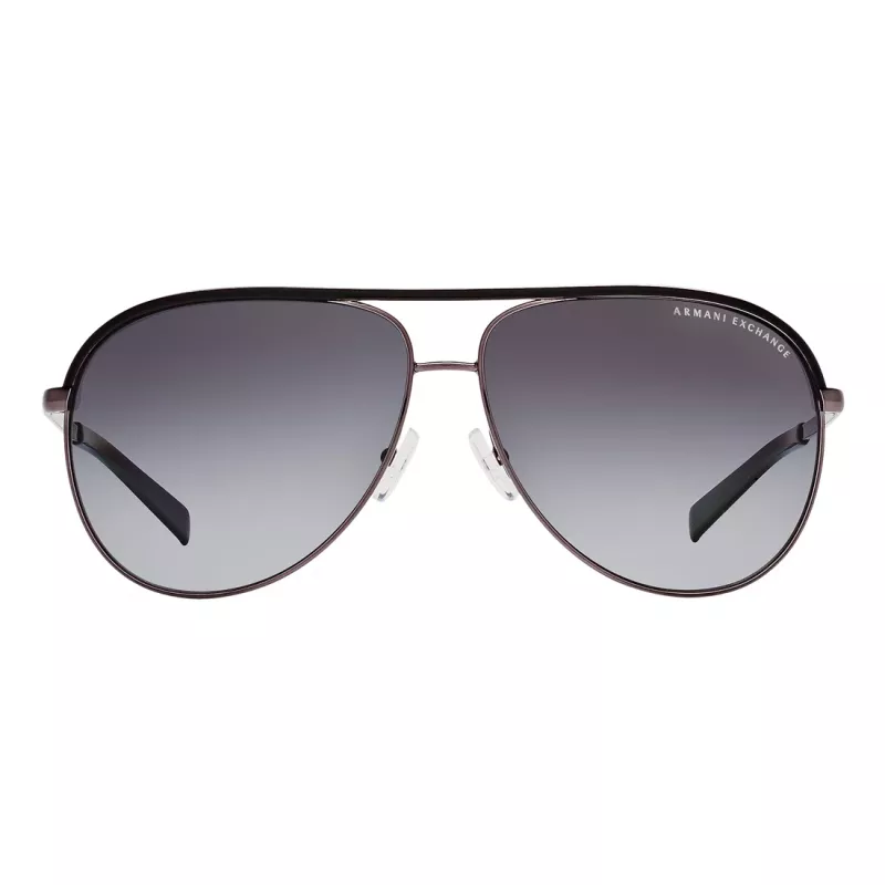 ARMANI EXCHANGE AX2002-60992V Unisex akiniai nuo saulės – matinio juodo metalo rėmelis su tamsiai pilkais veidrodiniais sidabriniais lęšiais