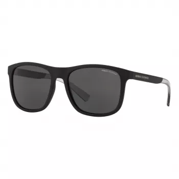 Armani Exchange AX4049SF 81808 Vyriški Akiniai Nuo Saulės - Matinis Juodas Rėmas, Pilki Lęšiai, 57mm